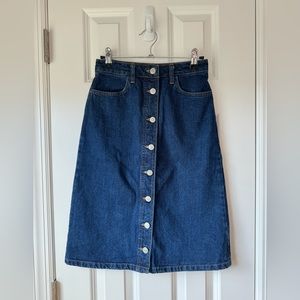 Topshop Moto Denim Button Skirt NWOT